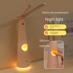Dual-Headed Folding Table Lamp with USB Charging and Night Light
