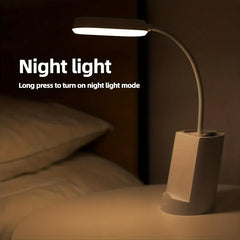 LED Reading Lamp With Pen Holder USB Charging
