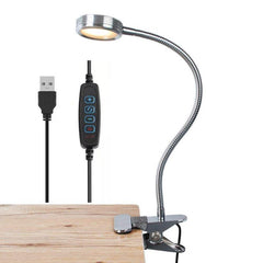 LED Clip Reading Light USB 3Colors Desk Lamp Hose Adjustable Bedside Lamp