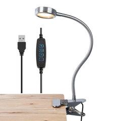 LED Clip Reading Light USB 3Colors Desk Lamp Hose Adjustable Bedside Lamp