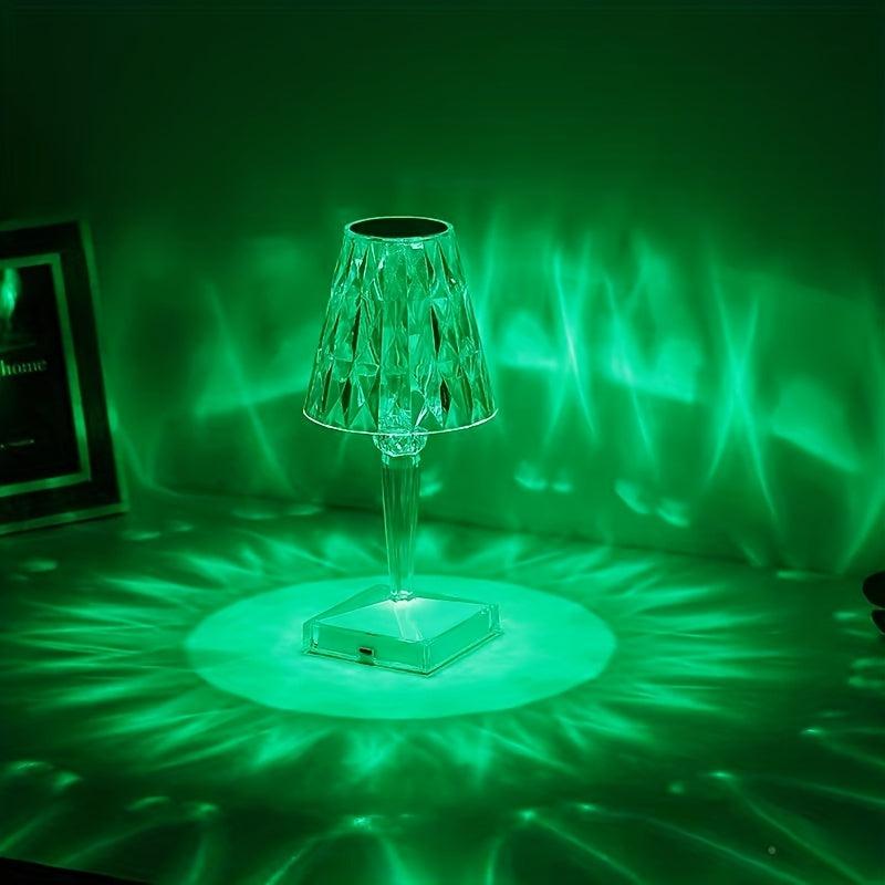Crystal Diamond Table Lamp USB Room Decor Light for Bedroom Living Room