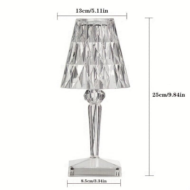 Crystal Diamond Table Lamp USB Room Decor Light for Bedroom Living Room