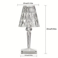 Crystal Diamond Table Lamp USB Room Decor Light for Bedroom Living Room