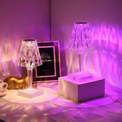 Crystal Diamond Table Lamp USB Room Decor Light for Bedroom Living Room