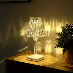 Crystal Diamond Table Lamp USB Room Decor Light for Bedroom Living Room