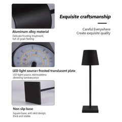 LED Three Stepless Dimming Desk Lamp Study Bedroom Living Room Camping Cafe