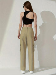 Cargo Pants Loose Fit Non Stretch Y2K & Kpop Style Straight Jeans