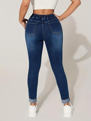 Slim Fit High Stretch Drawstring Skinny Jeans