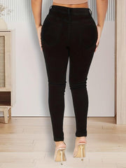 High-Waist Skinny Jeans Slim Fit Denim Trousers