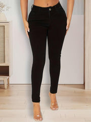 High-Waist Skinny Jeans Slim Fit Denim Trousers