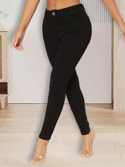 High-Waist Skinny Jeans Slim Fit Denim Trousers