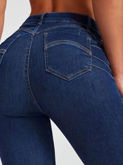 Women's Mid Waist Skinny Leg Jeans Butt Lifting Denim Pants