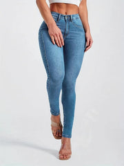 Women's Mid Waist Skinny Leg Jeans Butt Lifting Denim Pants