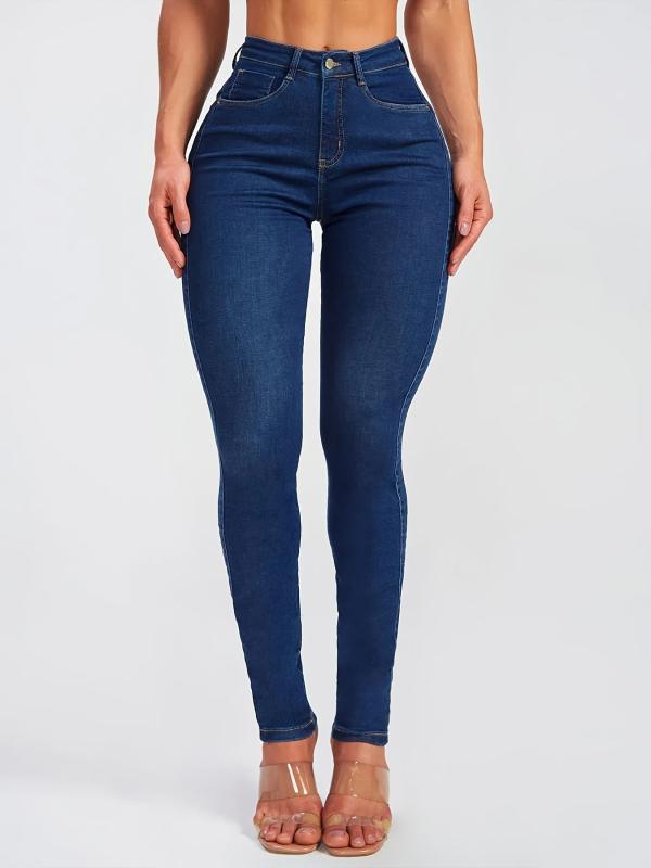 Women's Mid Waist Skinny Leg Jeans Butt Lifting Denim Pants