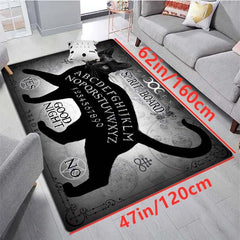 Cat Witches Spirit Print Halloween Area Rug