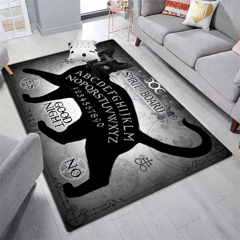 Cat Witches Spirit Print Halloween Area Rug