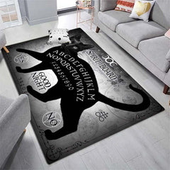 Cat Witches Spirit Print Halloween Area Rug