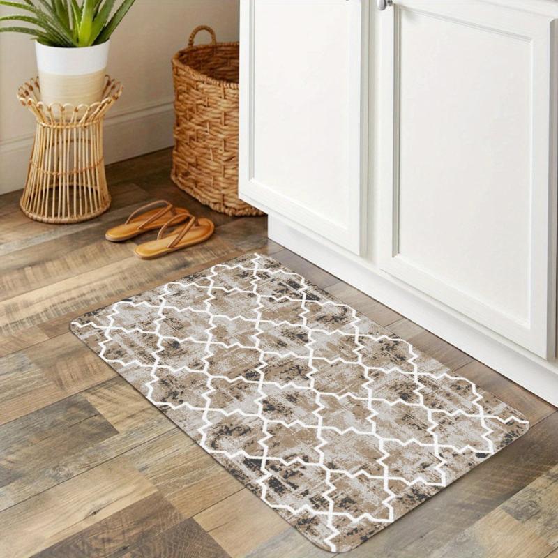 Rhombus Geometric Pattern Kitchen Mat Anti Slip Carpet