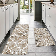 Rhombus Geometric Pattern Kitchen Mat Anti Slip Carpet