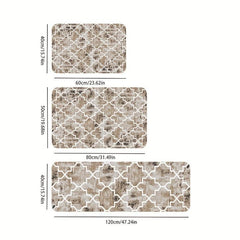 Rhombus Geometric Pattern Kitchen Mat Anti Slip Carpet