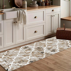 Rhombus Geometric Pattern Kitchen Mat Anti Slip Carpet