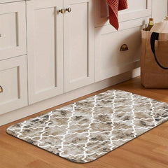 Rhombus Geometric Pattern Kitchen Mat Anti Slip Carpet