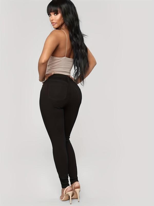 Mid Stretch Skinny Jeans Slim Fit Mid Waist Casual Denim Pants