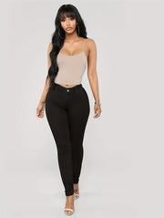 Mid Stretch Skinny Jeans Slim Fit Mid Waist Casual Denim Pants