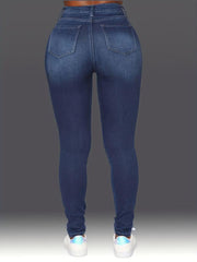 High Stretch Slim Fit Ripped Hole Curvy Skinny Jeans