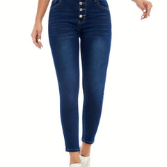 High Stretch Skinny Jeans Single Breasted Women's Denim Jeans