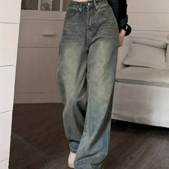 High Waist Wide Leg Straight Jeans Women's Denim