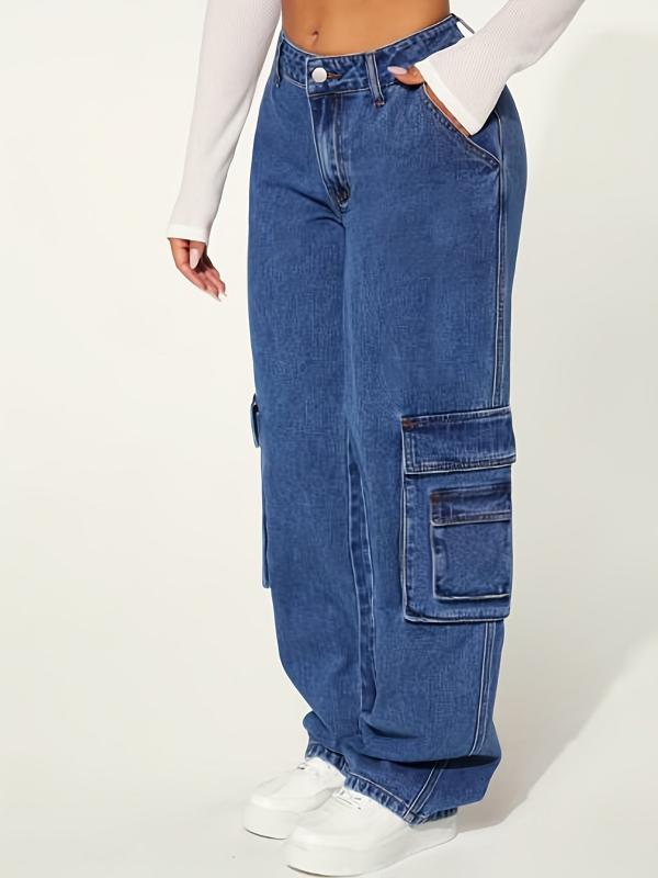 Y2K Cargo Jeans Loose Fit Wide Legs