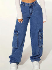 Y2K Cargo Jeans Loose Fit Wide Legs