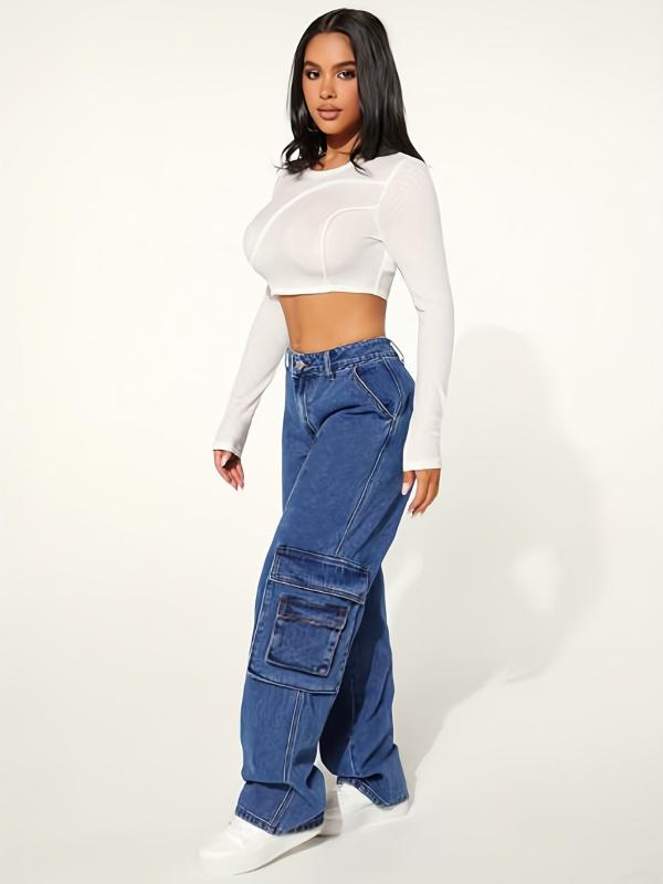 Y2K Cargo Jeans Loose Fit Wide Legs
