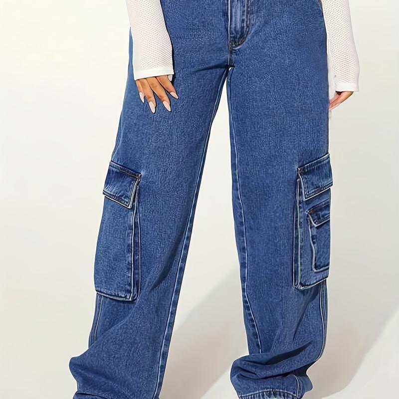 Y2K Cargo Jeans Loose Fit Wide Legs
