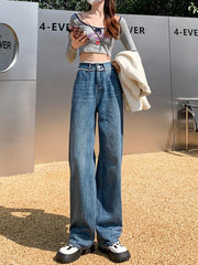 Loose Fit High Waist Wide Leg Jeans Women's Denim