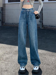Loose Fit High Waist Wide Leg Jeans Women's Denim