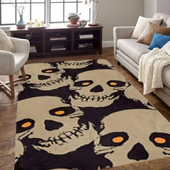 Gothic Kitchen Rug Skull Printed Floor Mat Halloween Flannel Soft