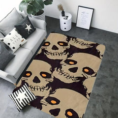 Gothic Kitchen Rug Skull Printed Floor Mat Halloween Flannel Soft