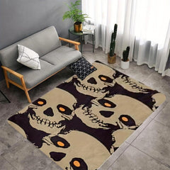 Gothic Kitchen Rug Skull Printed Floor Mat Halloween Flannel Soft