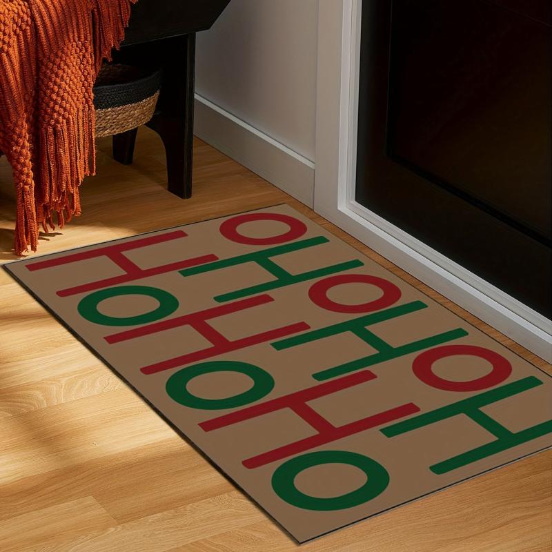 Christmas Letter Pattern Door Mat Non Slip Rug