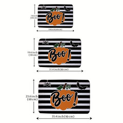 Non Slip Door Mat Stripe Orange BOO Pumpkin 23.62x35