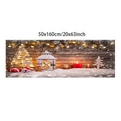 Christmas Doormat Snow Lighthouse Rug Waterproof Non-Slip Kitchen Bathroom Rug