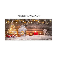 Christmas Doormat Snow Lighthouse Rug Waterproof Non-Slip Kitchen Bathroom Rug