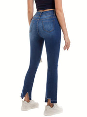 Distressed Ankle Length Jeans Women's Denim Jeans & Clothing