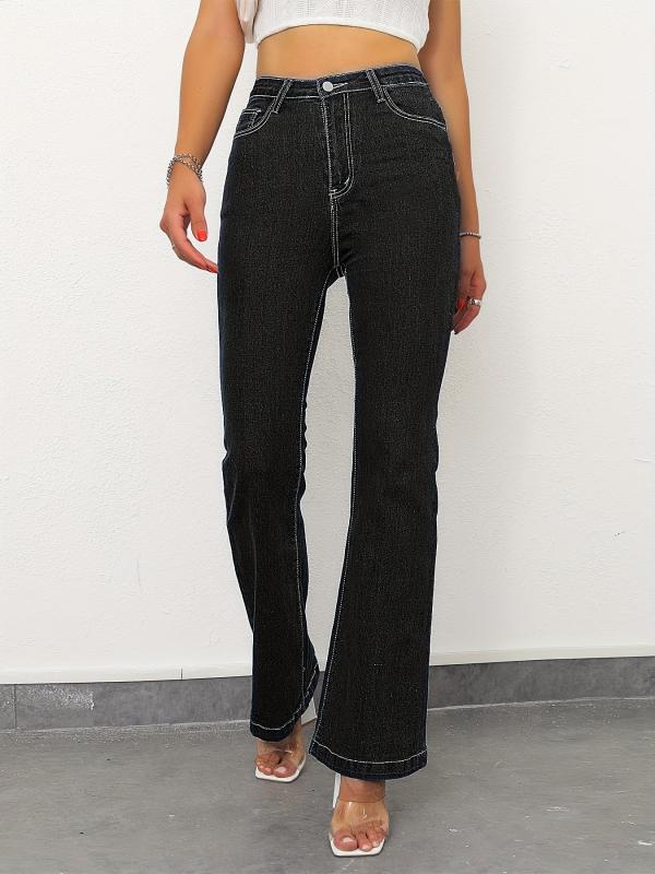 High Stretch Flared Leg Denim Jeans