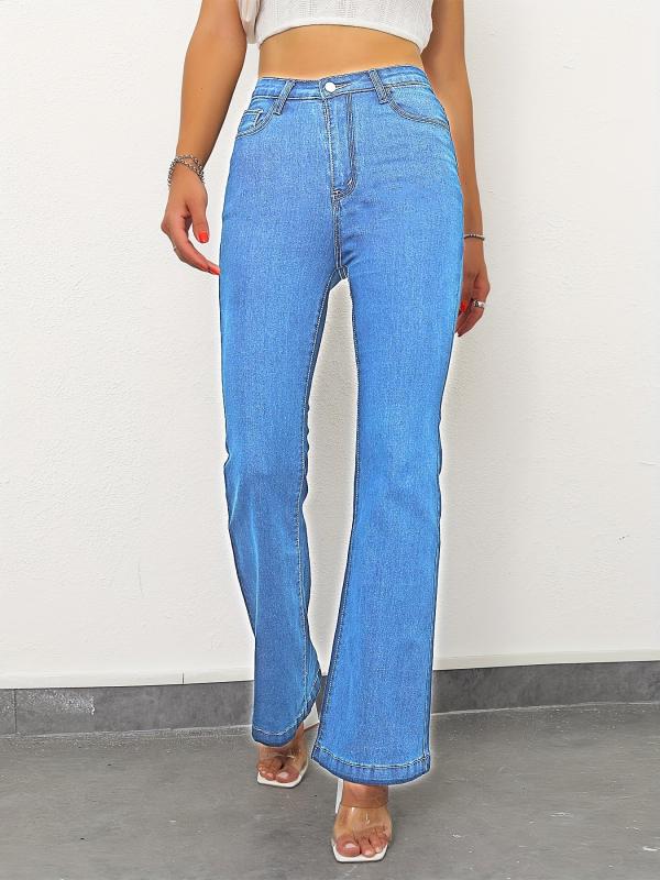 High Stretch Flared Leg Denim Jeans