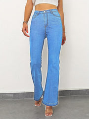 High Stretch Flared Leg Denim Jeans