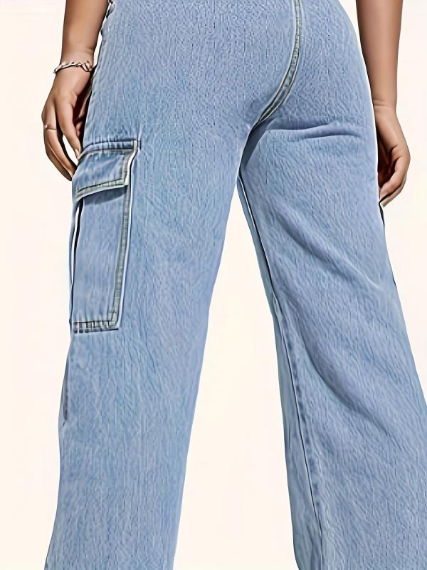 Cargo Pants Wide Legs Jeans Women's Denim