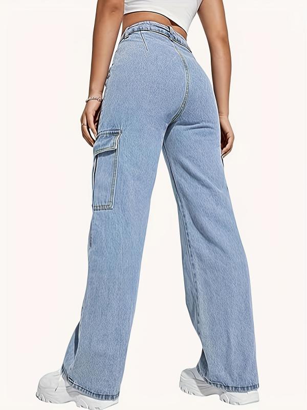 Cargo Pants Wide Legs Jeans Women's Denim